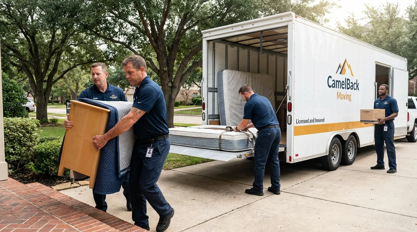 Crew loading residential truck for cross-state move from Munster, IN